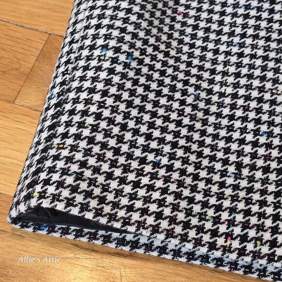 Black White Colorful Checkered Pencil Plaid Midi Skirt Norton McNaughton 8P - Picture 8 of 8